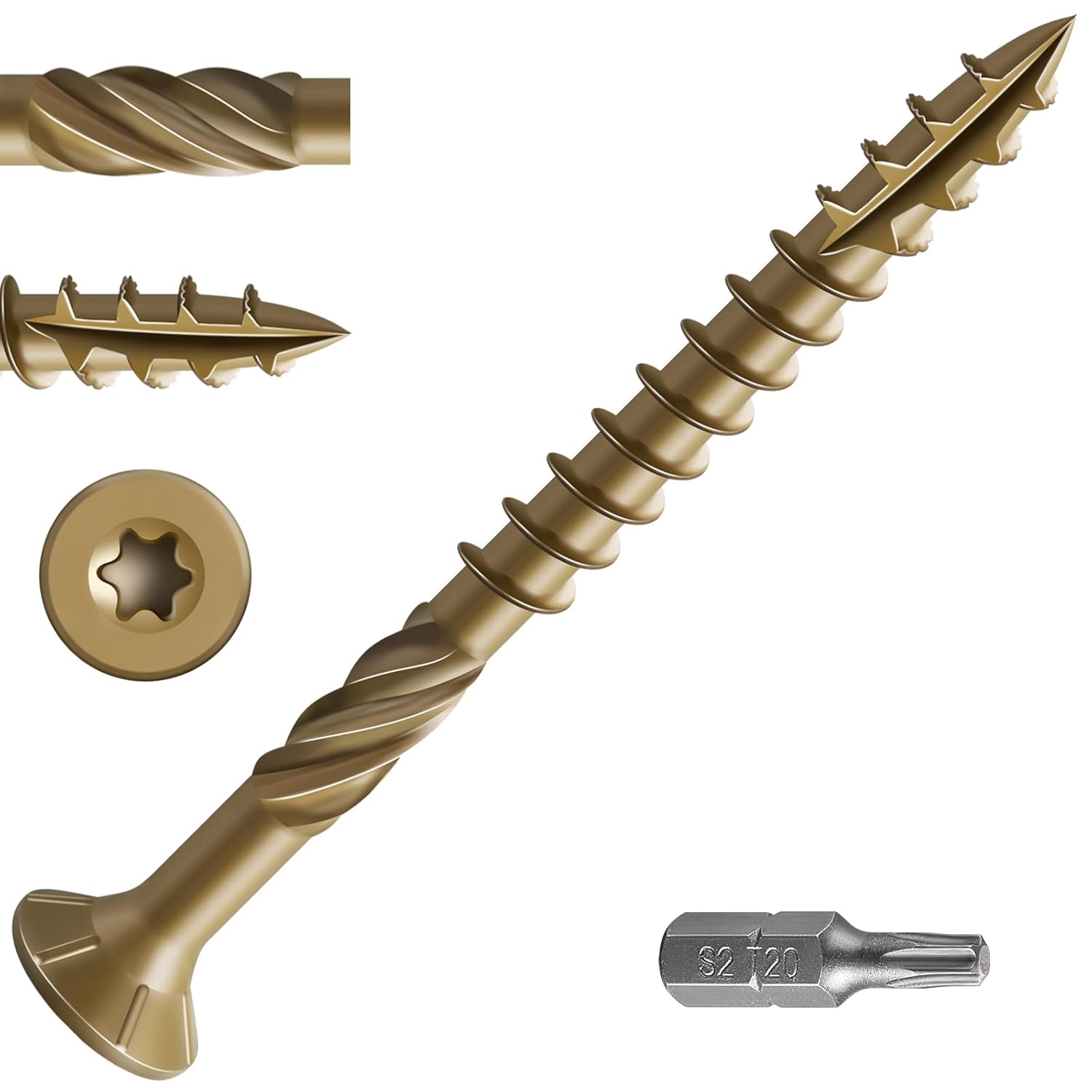 High-Performance #10 2-1/4in Deck Screws for Outdoor Use