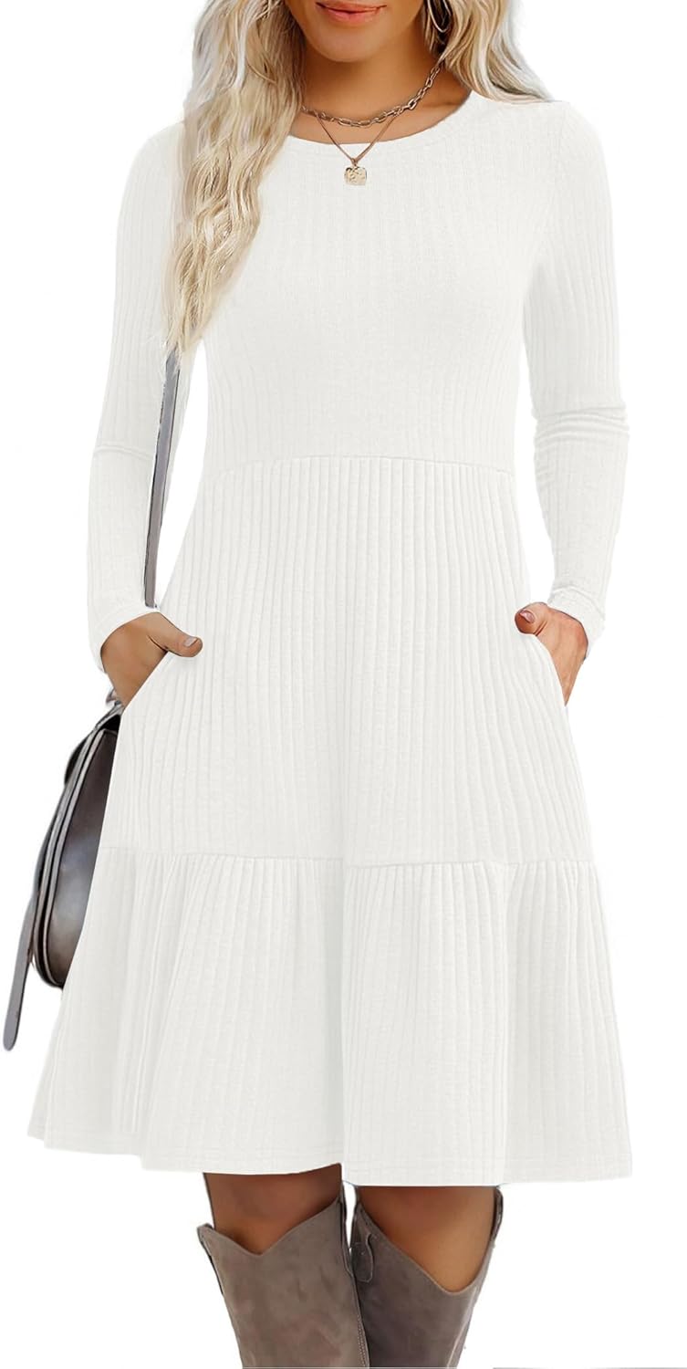 Zeagoo Womens Long Sleeve Fall Dresses with Pockets for Style