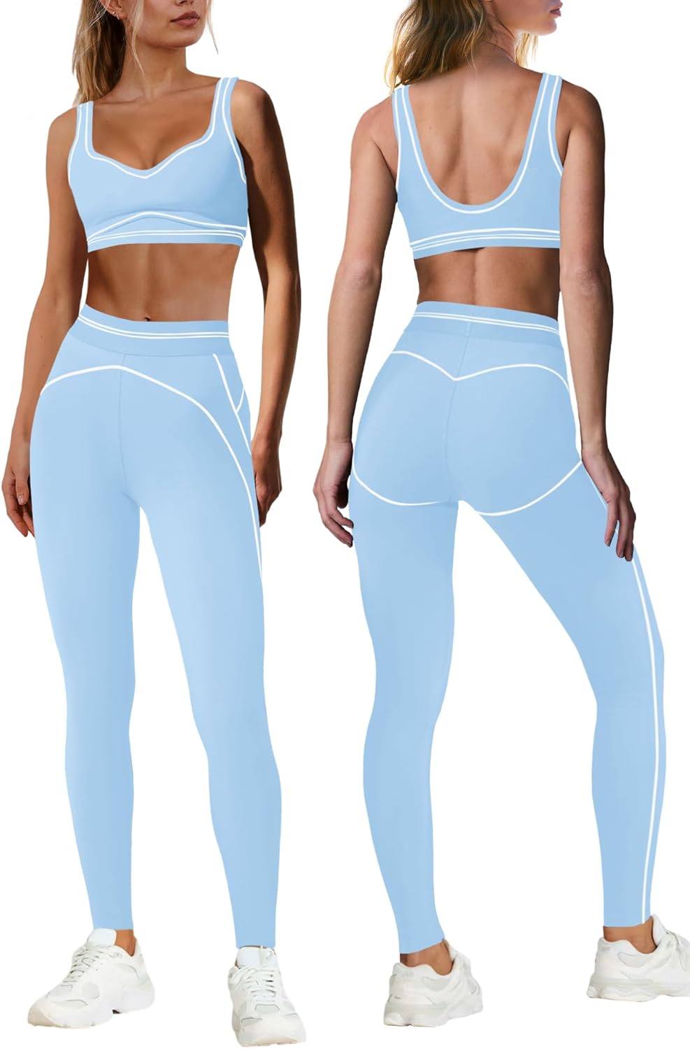 Nirovien Womens 2 Piece Workout Sets for Yoga and Gym Use