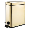 Small Modern 1.3 Gallon Rectangle Metal Lidded Step Trash Can - Soft