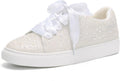White Glitter Rhinestone Sneakers for Women - Bedazzled Platform