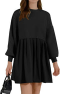 Womens Oversized Sweater Dress Crewneck Pullover - Relaxed Fit Mini
