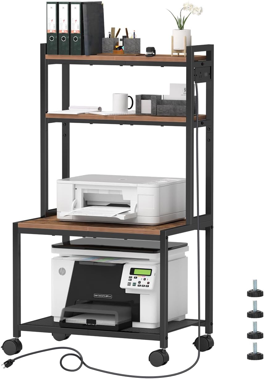 Portable 4-Tier Printer Stand - Organize Anywhere!