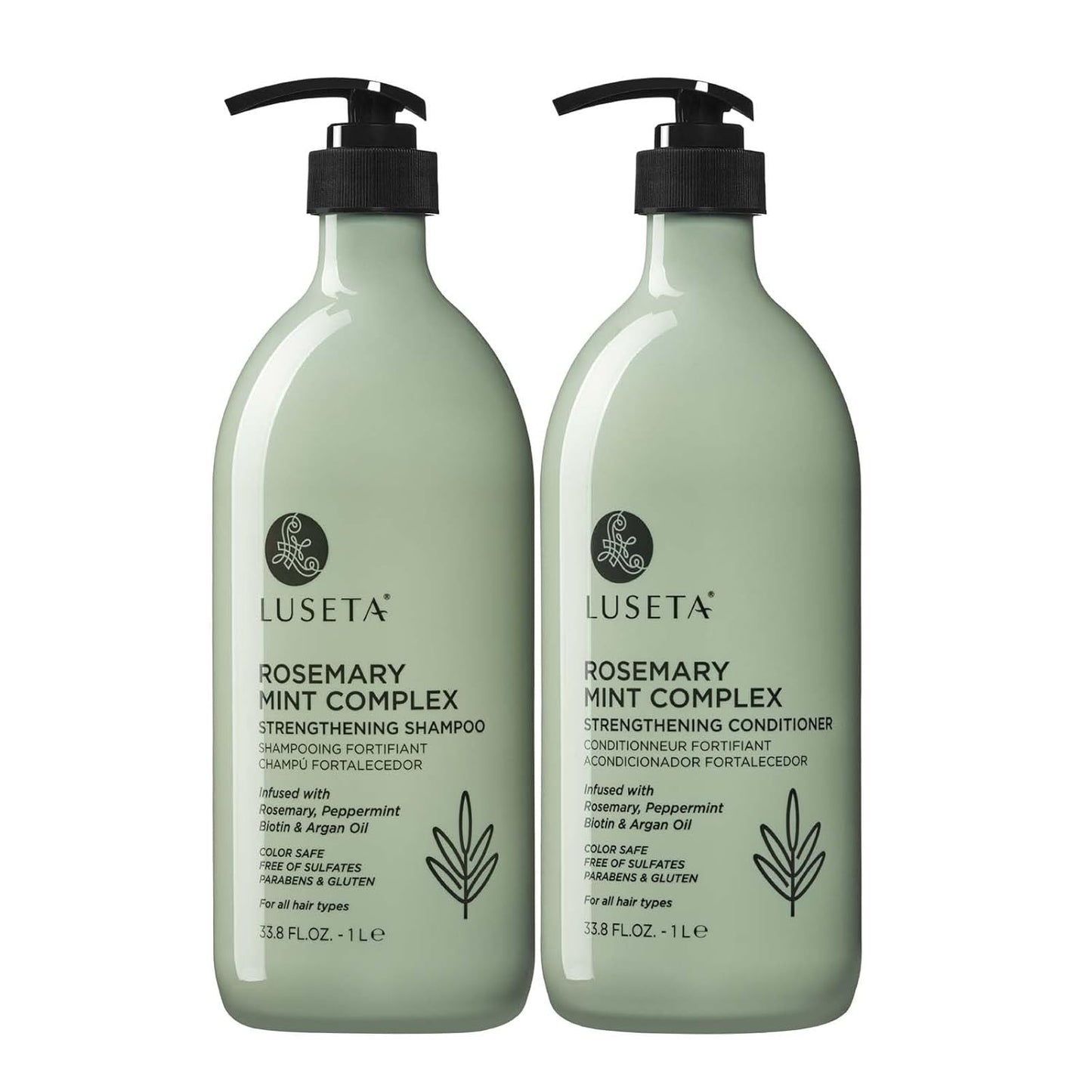 Luseta Rosemary Mint Shampoo and Conditioner for All Hair Types