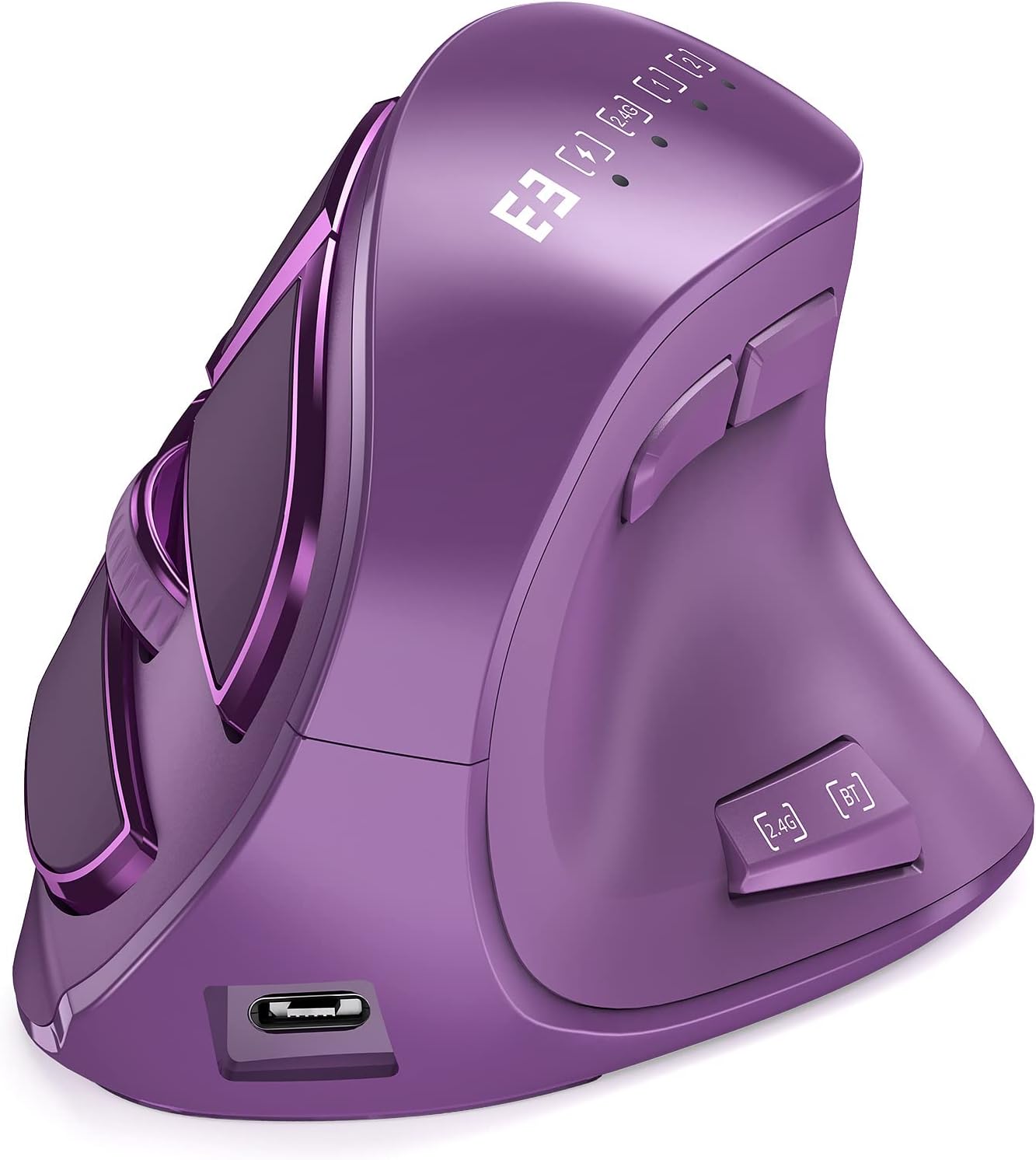 Seenda Ergonomic Wireless Vertical Mouse - Multi-Connection, Purple