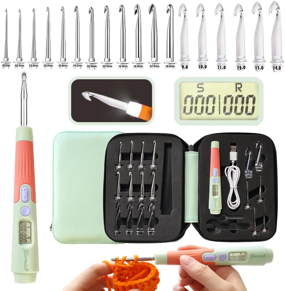 Yarniss Counting Crochet Hooks Set with Intelligent Stitch Counter