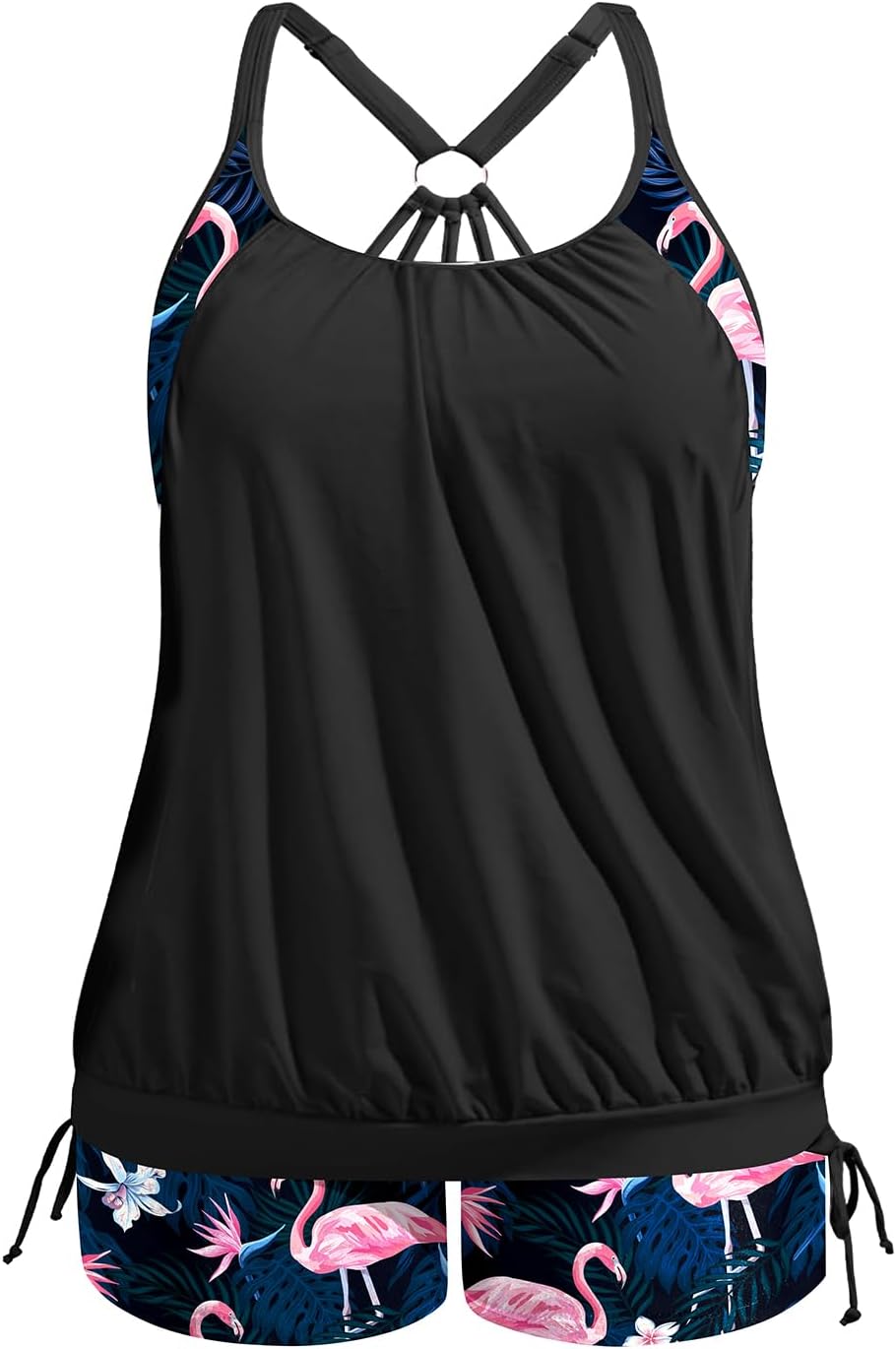 Plus Size Tankini Swimsuits for Women with Tummy Control