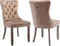 Khaki Velvet Dining Chairs Set of 2 for Stylish Dining Rooms