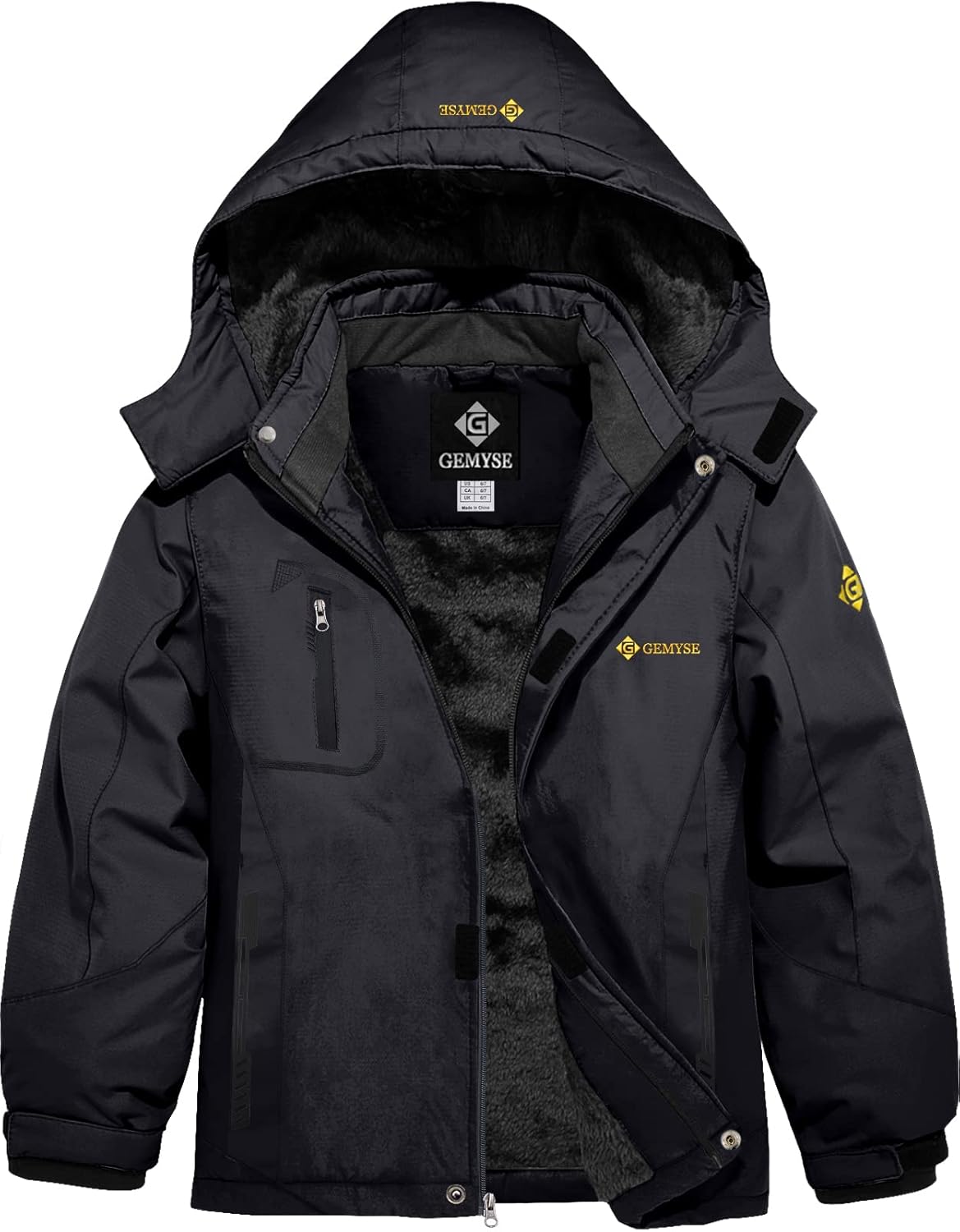 GEMYSE Boy's Waterproof Ski Snow Jacket for Winter Adventures