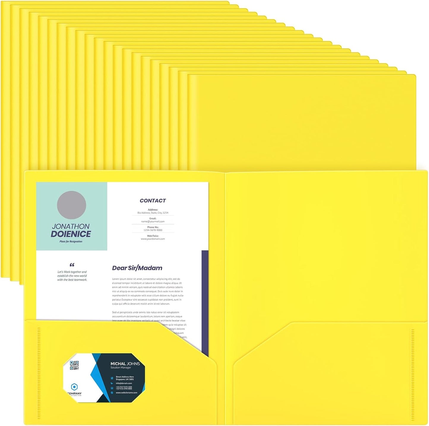 Gueevin 72 Pcs Two Pocket Folders for Home Office and School
