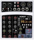 BOMGE 4 Channel DJ Bluetooth Mini Mixer - Portable 99DSP Effects