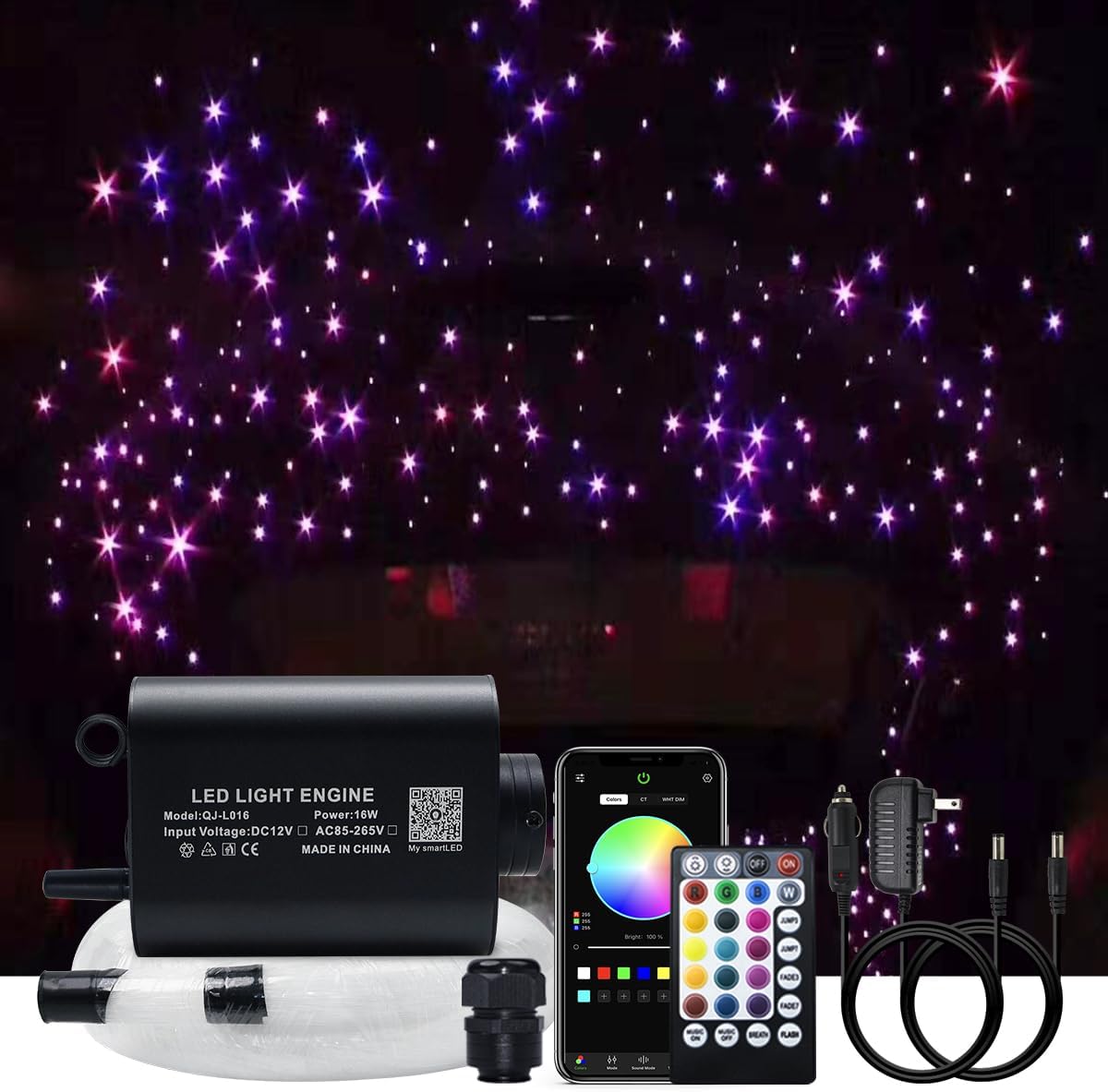 AKEPO Car Home 16W Fiber Optic Lights for Star Ceiling Effect