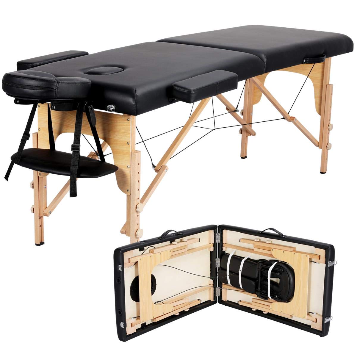 Yaheetech Portable Massage Table: Foldable & Adjustable Spa Bed
