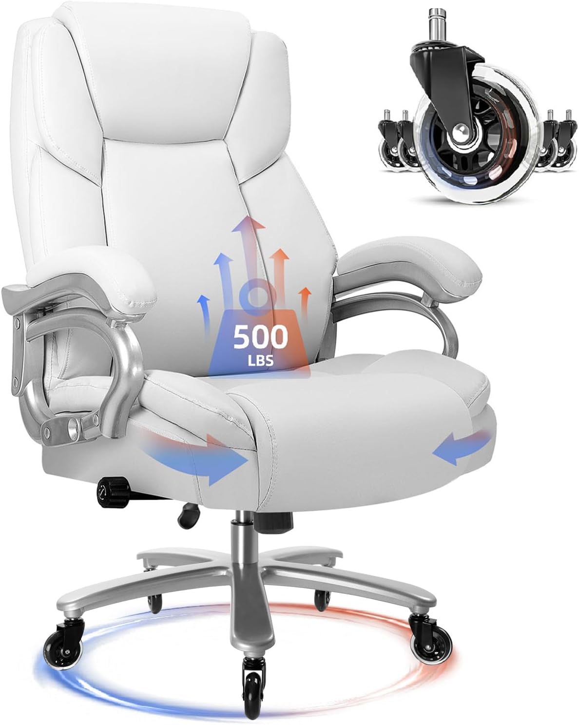 Waleaf Big and Tall Office Chair for Heavy People, 500lbs Capacity
