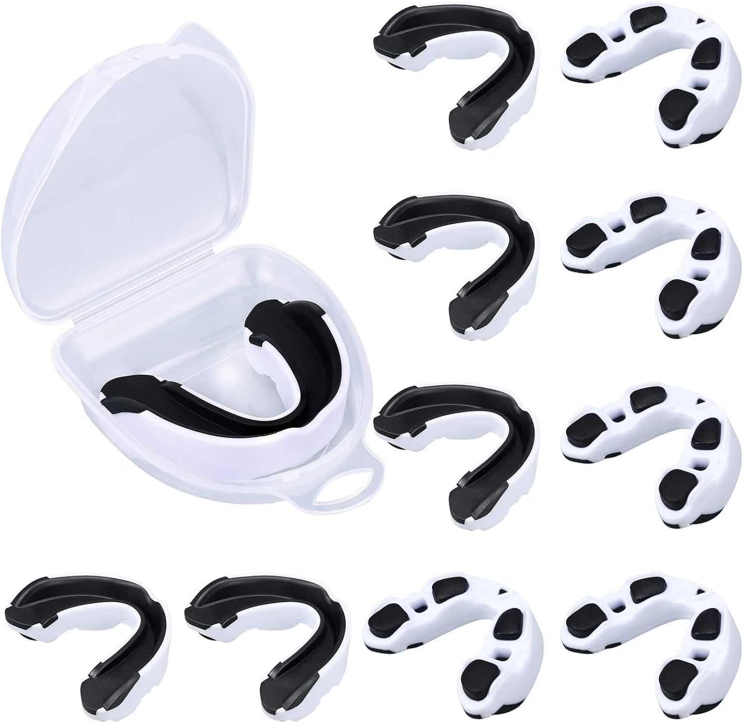 Protect Your Smile with 10 Sport Mouth Guards - Black/White