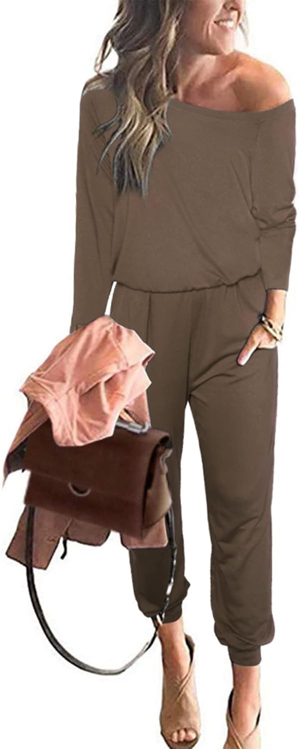 PRETTYGARDEN Jumpsuits for Women Dressy Long Sleeve Travel Outfits