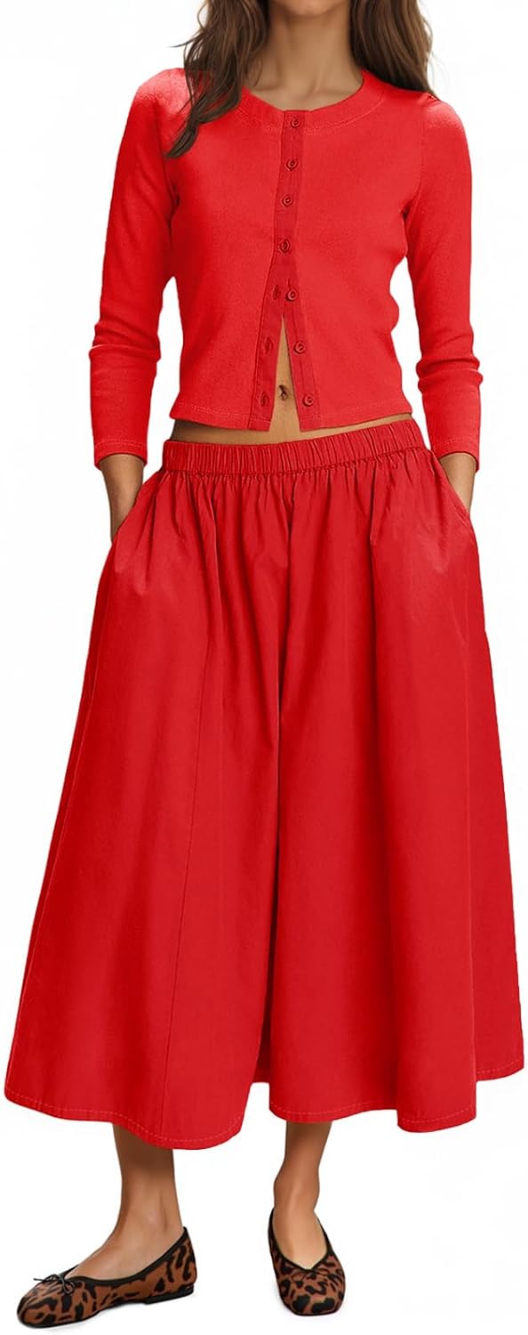 Tankaneo Womens 2 Piece Skirt Sets for Trendy Casual Style