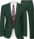2 Piece Men's One Button Slim Fit Suit Blazer and Pants - Versatile