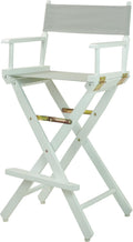 Casual Home Director's Chair White Frame Gray Canvas - Bar Height