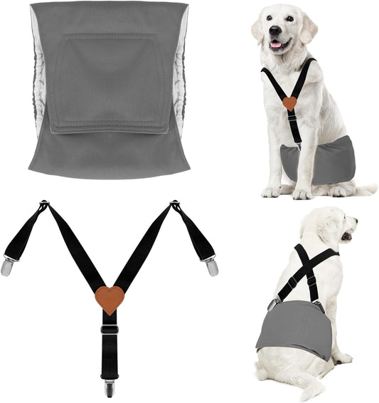 JUDIXY Washable Dog Belly Bands - Stop Male Dog Accidents!