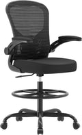 Ergonomic Drafting Chair Tall Office Chair with Flip-up Armrests