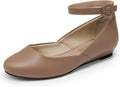 DREAM PAIRS Women's Dress Flats Ballet Low Wedge Ankle Strap Clothing