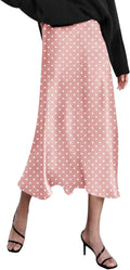 Zeagoo High Waist Satin Midi Skirt - Elegant Versatile Style