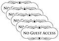 No Guest Access Wall or Door Sign Medium (5 Pack) - Durable White