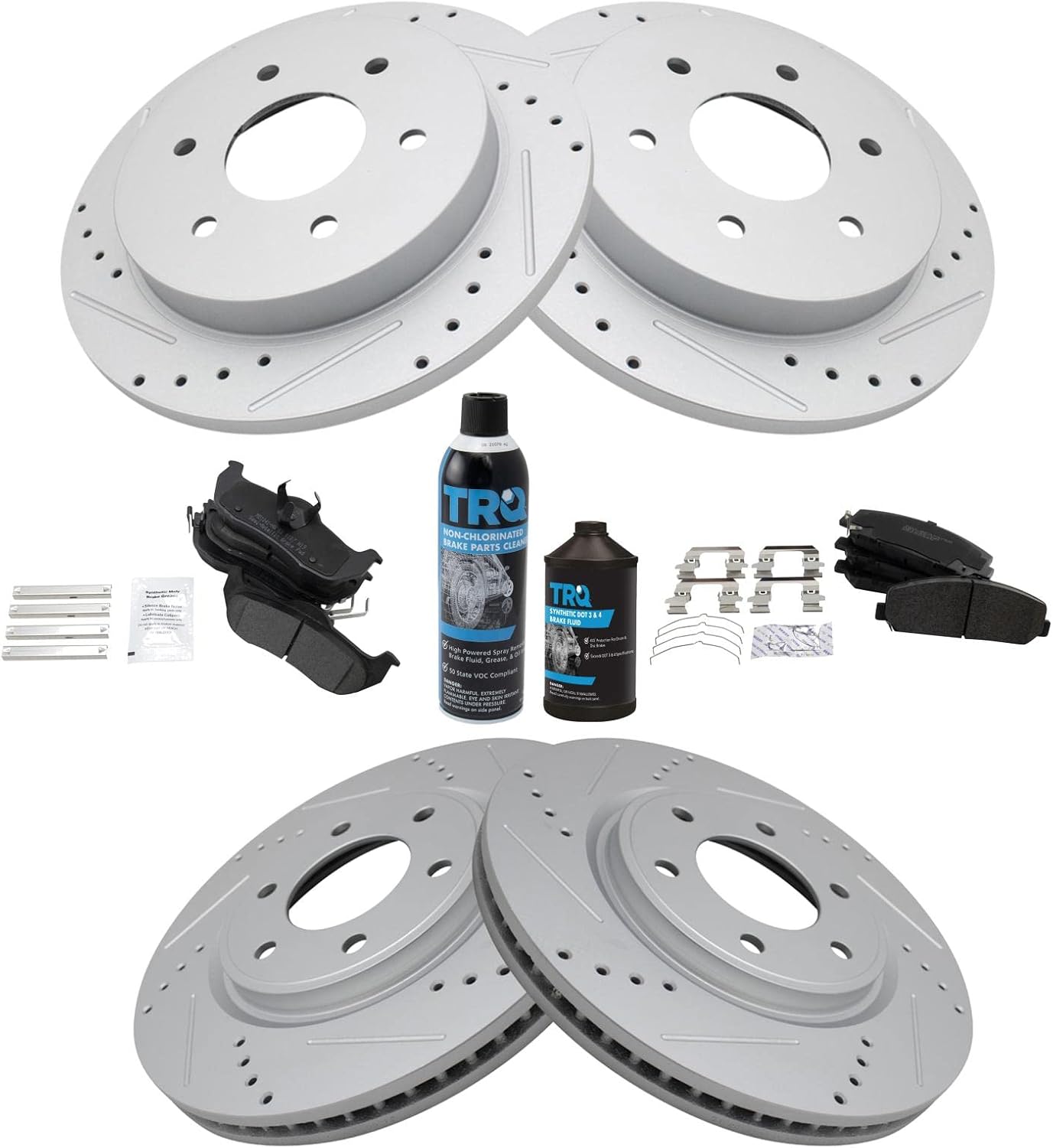 TRQ Performance Brake Pad & Rotor Kit for INFINITI QX56 & Nissan