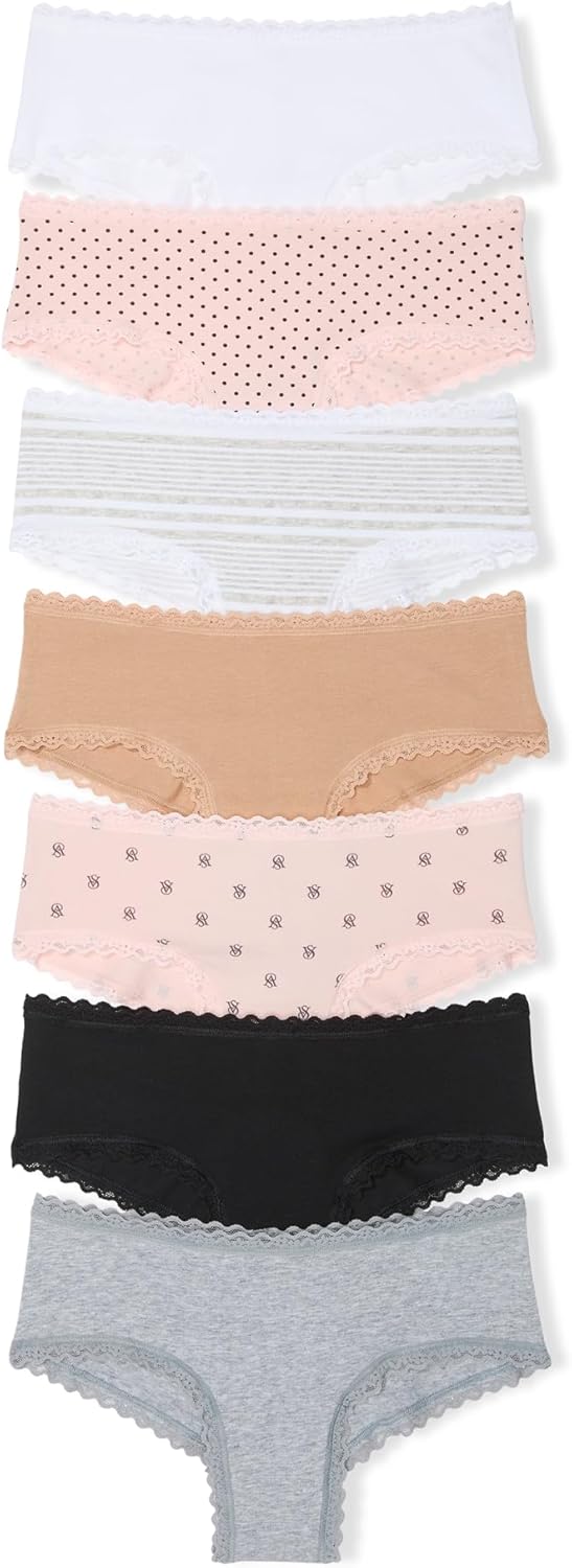 Victoria's Secret Women's Lace & Cotton Cheeky Underwear Multi Pack
