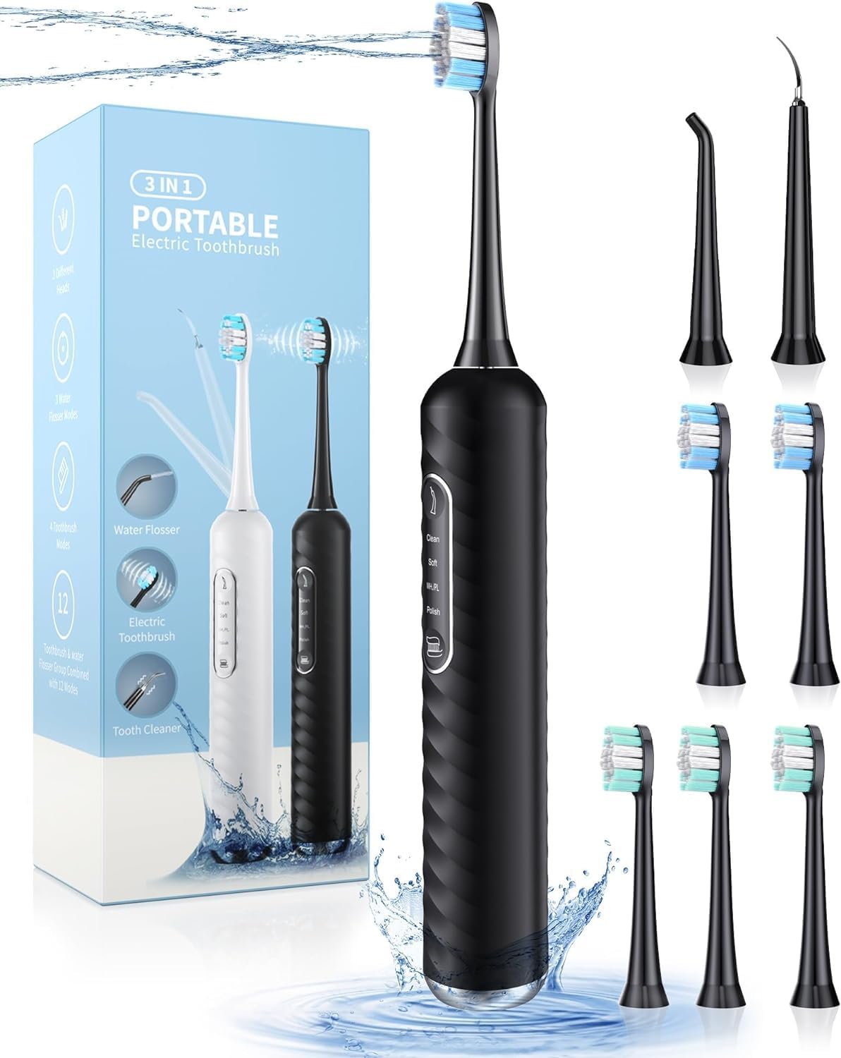 Electric Toothbrush with Water Flosser 3 in 1 Teeth Cleaning Kit
