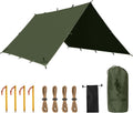 Camping Tarp Dark Green 10x10.5 ft - Heavy Duty Waterproof Shelter