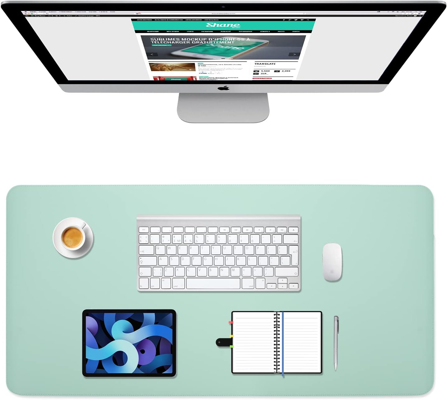 PINKCAT Large Dual-Sided Desk Pad - Waterproof & Non-Slip