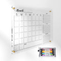 24x16 in Clear Acrylic Wall Calendar with Dry Erase Surface - Monthly