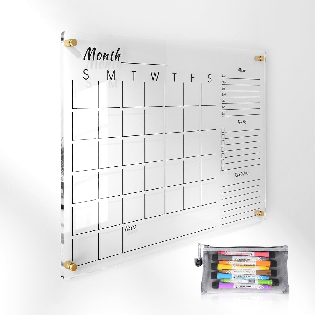 24x16 Clear Acrylic Wall Calendar for Efficient Planning