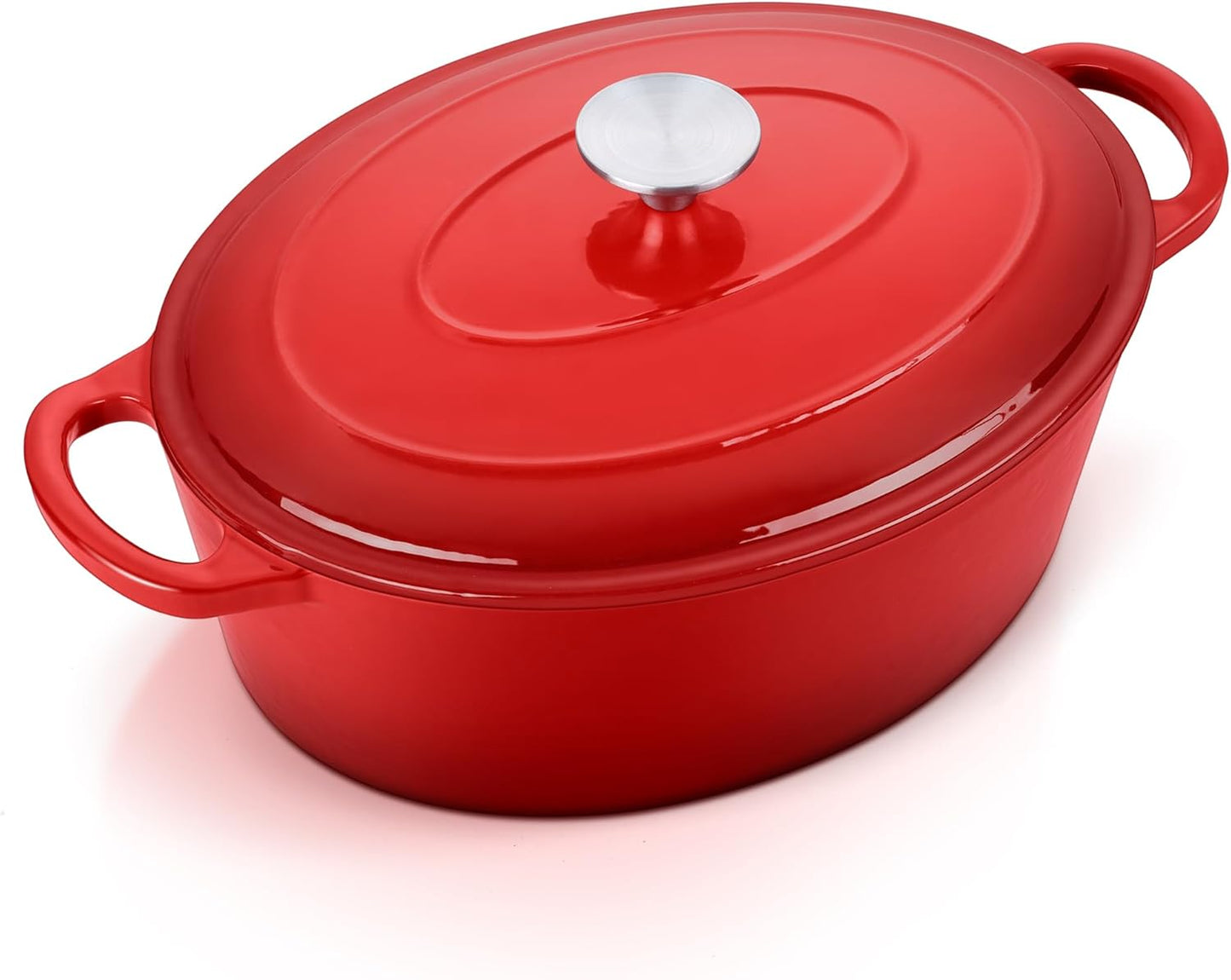 E-far 7QT Oval Dutch Oven Pot for Baking and Cooking Needs
