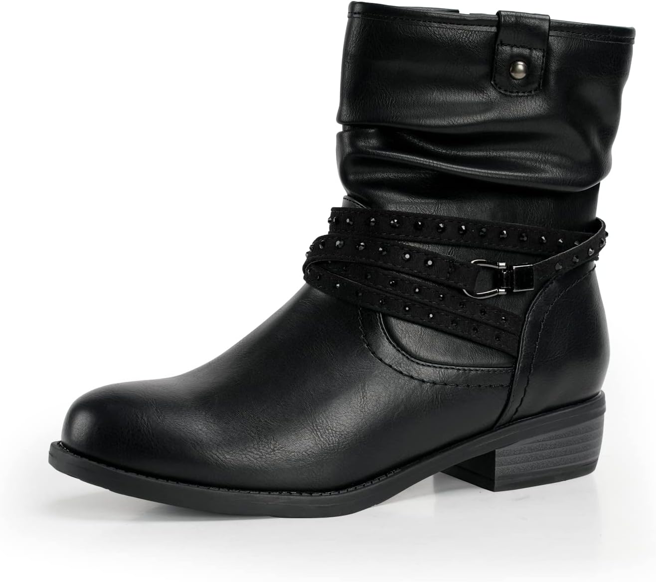 VJH confort Women's Mid Calf Boot: Stylish Comfort Slouchy Bootie