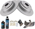 Rear Brake Pad & Rotor Kit with Parking Shoes - Ceramic G-Coated