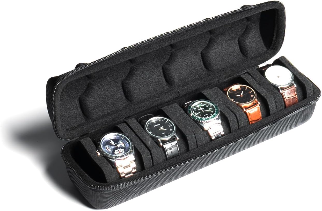 Hard Watch Travel Case for 5 Watches - Stylish Organizer