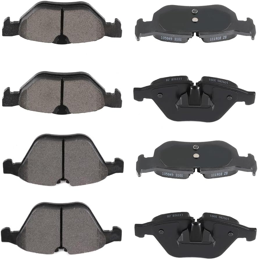 CCIYU D918 D1267 8pcs Front & Rear Brake Pads for BMW Models