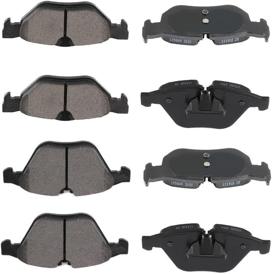 CCIYU D918 D1267 8pcs Front & Rear Brake Pads for BMW Models