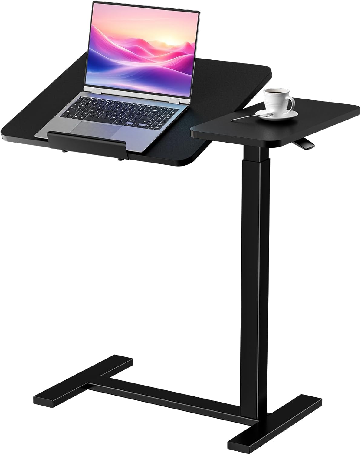 DUMOS Overbed Table with Wheels for Mobile Laptop Use