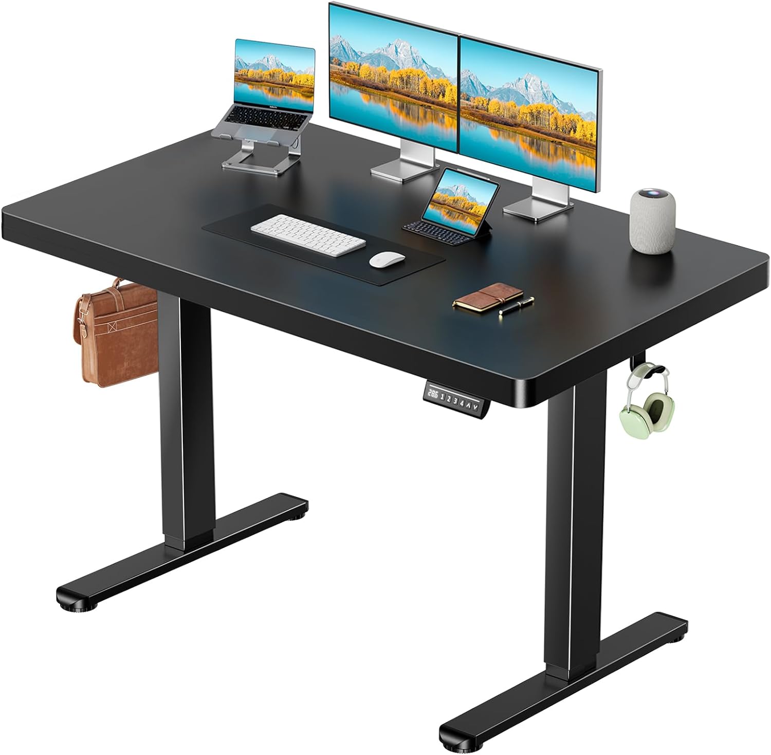 Marsail Electric Standing Desk with Thickened One-Piece Desktop