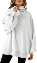 Womens Oversized Turtleneck Sweatshirt for Casual Comfort