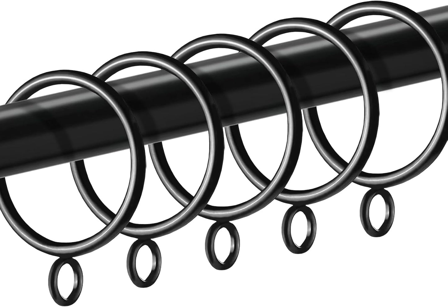 Strong & Smooth Glide Curtain Rings (Black)