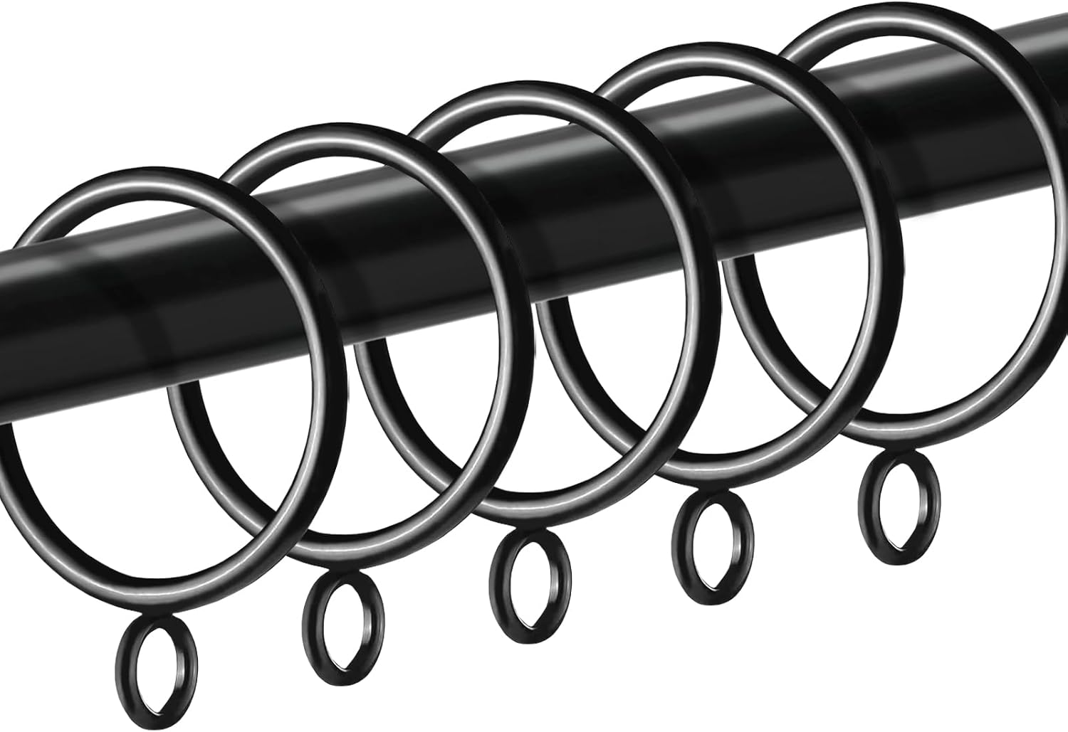 Strong & Smooth Glide Curtain Rings (Black)