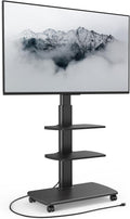 Rolling TV Stand with Power Outlets for 32-70 in TVs - Mobile Swivel