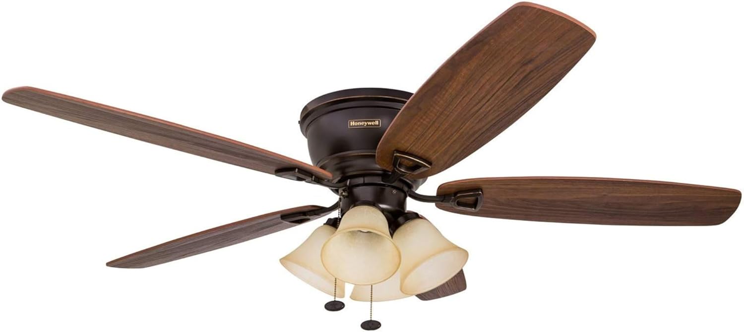 Glen Alden 52 Inch Classic Flush Mount Ceiling Fan with Light