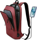 Men's Slim Laptop Backpack 17.3in with USB Charger - Red