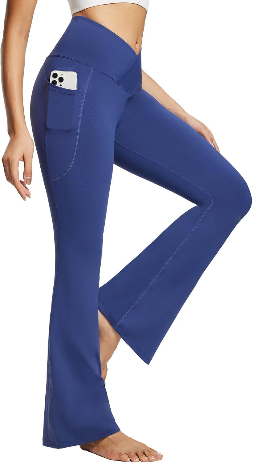 Baleaf Women's V Crossover Flare Leggings with Pockets Review